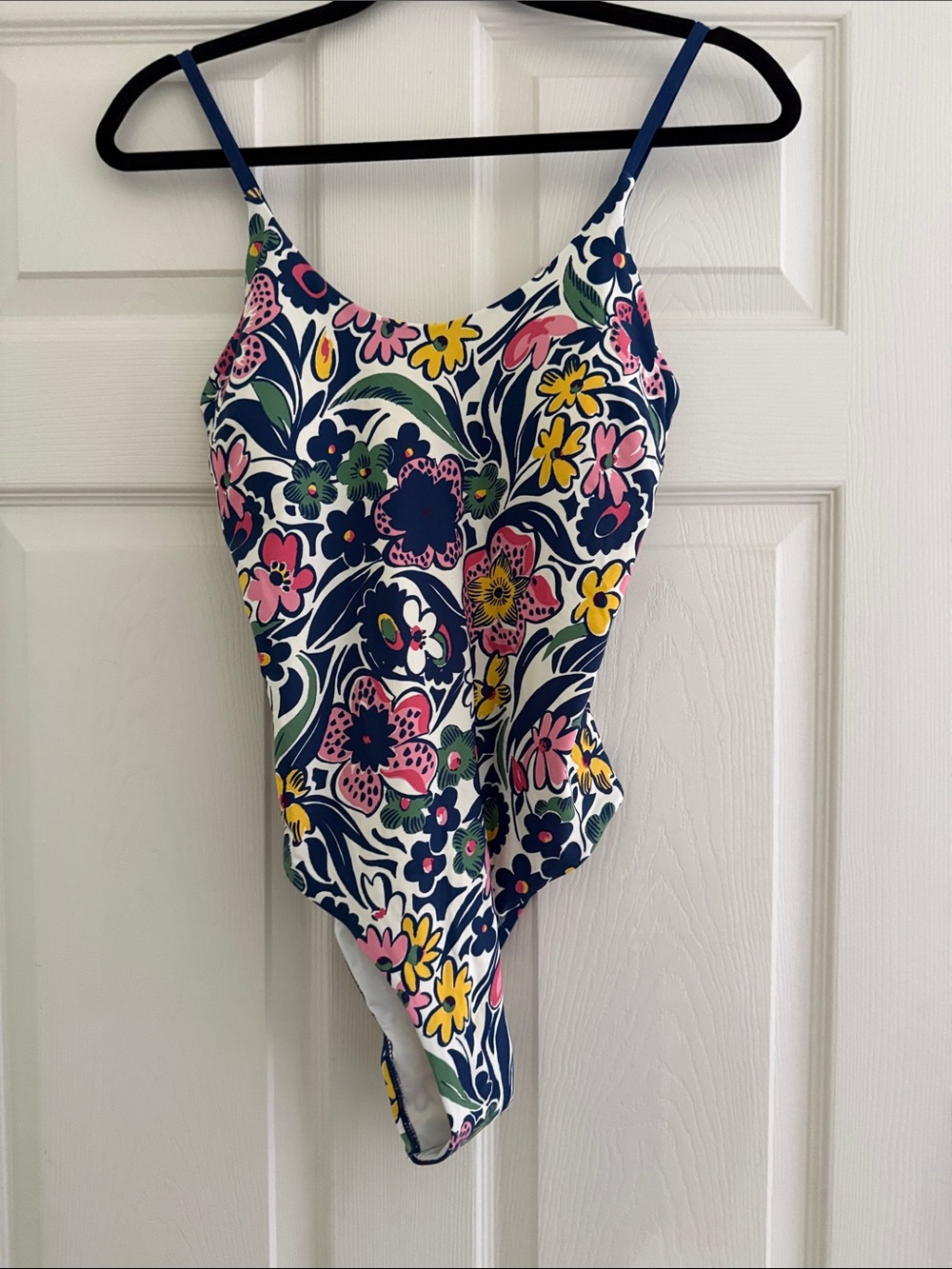 Roller Rabbit Navy Floral One-Piece Swim - Pink Yellow Green Multicolor